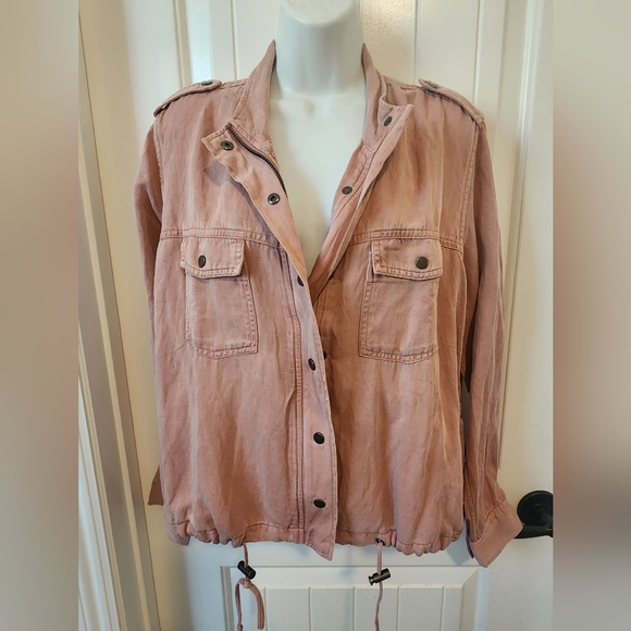 Rails | Rowen Collins Anorak Military Linen Blend in Rose Dust | Sz M | Like New - Picture 4 of 10